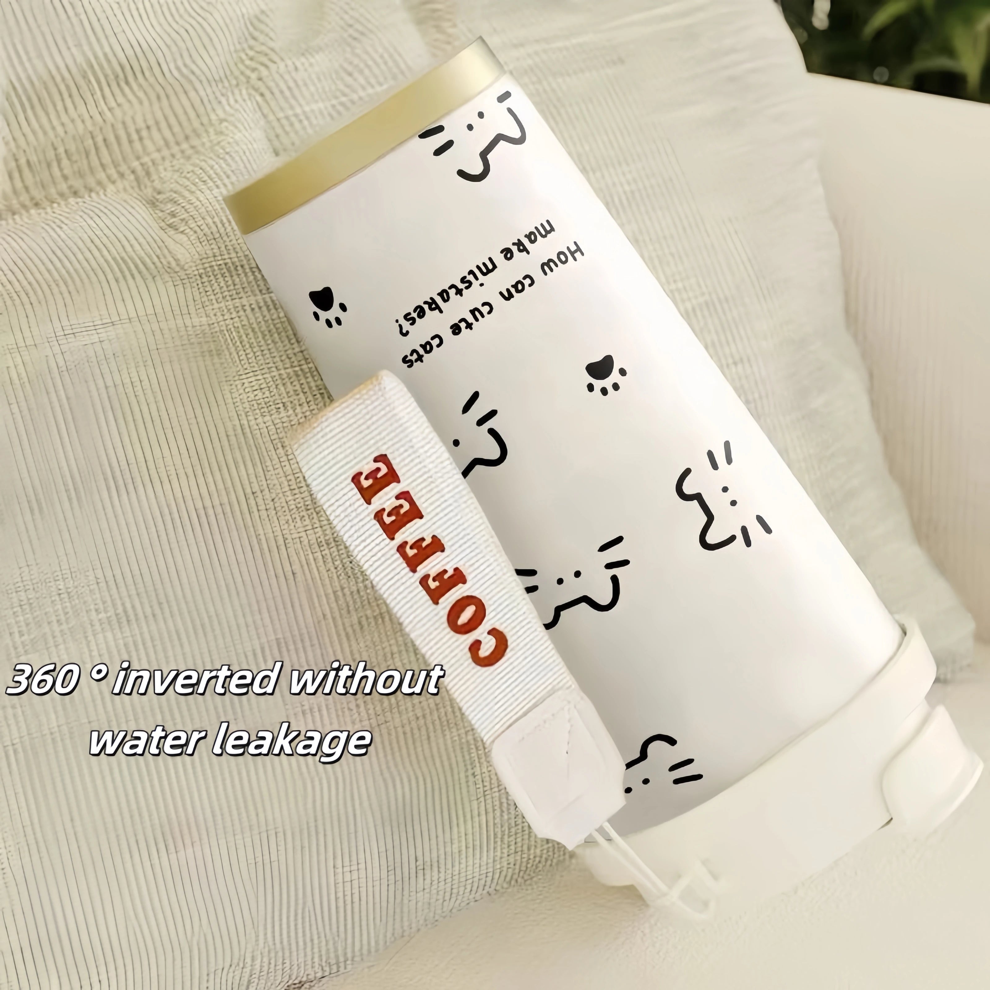 KEDİ DESENLİ KAHVE TERMOSU 500ML