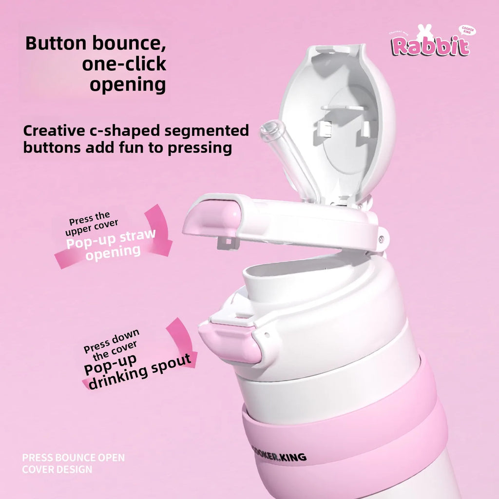 TAVŞAN TEMALI 510ML ÇİFT KULLANIMLI TERMOS